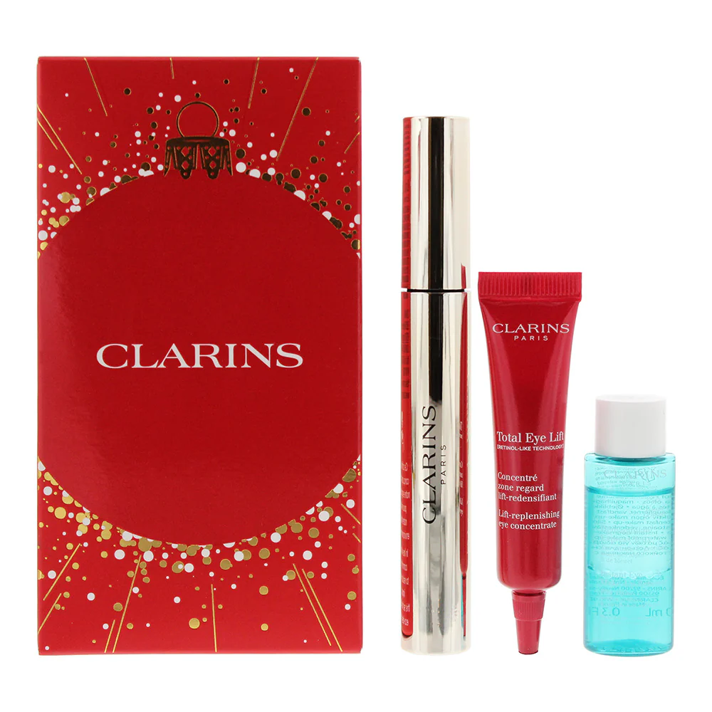 Clarins All About Eyes 3 Piece Gift Set: Mascara 8ml - Eye Serum 7ml - Make-Up R