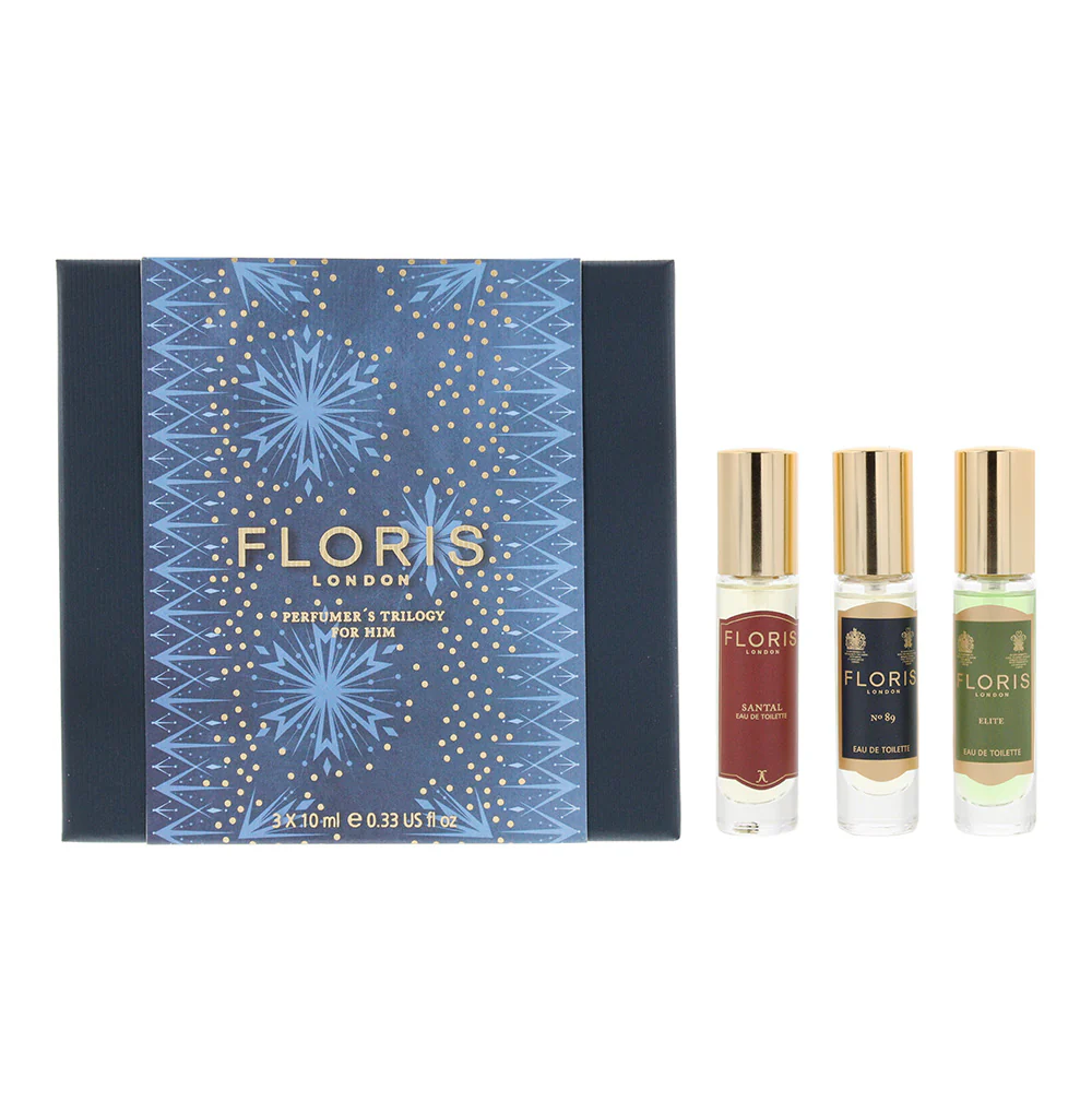 Floris 3 Piece Gift Set: Eau de Toilette 3 x 10ml - No.89 - Elite- Santal