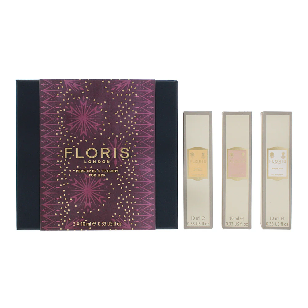 Floris 3 Piece Gift Set: Eau de Toilette 3 x 10ml - White Rose- Lily - Bouquet