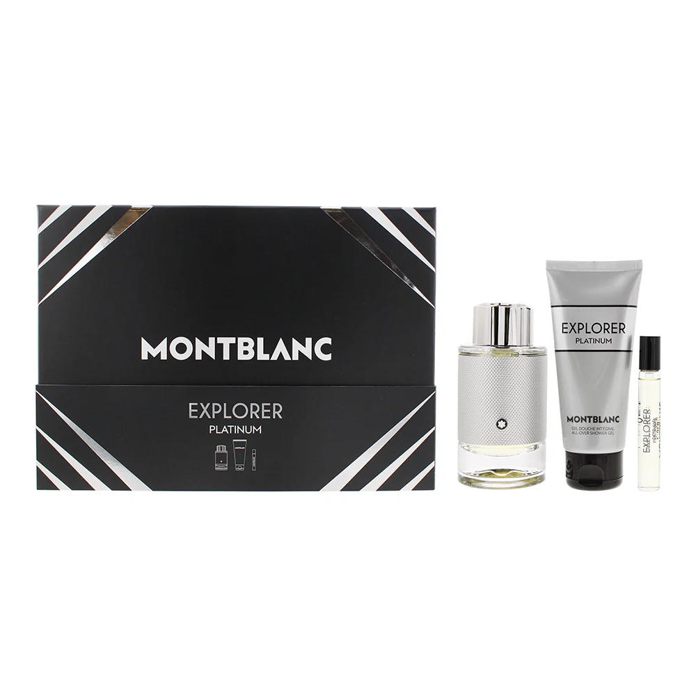 Montblanc Explorer Platinum 3 Piece Gift Set: Eau de Parfum 100ml - Eau de Parfu